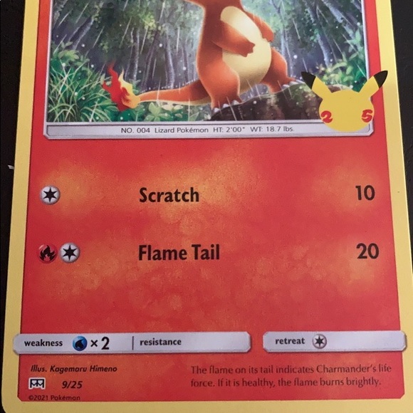 5 charmander pokemon cards from the new 25th anniversary of McDonald's. -  crrs.pl